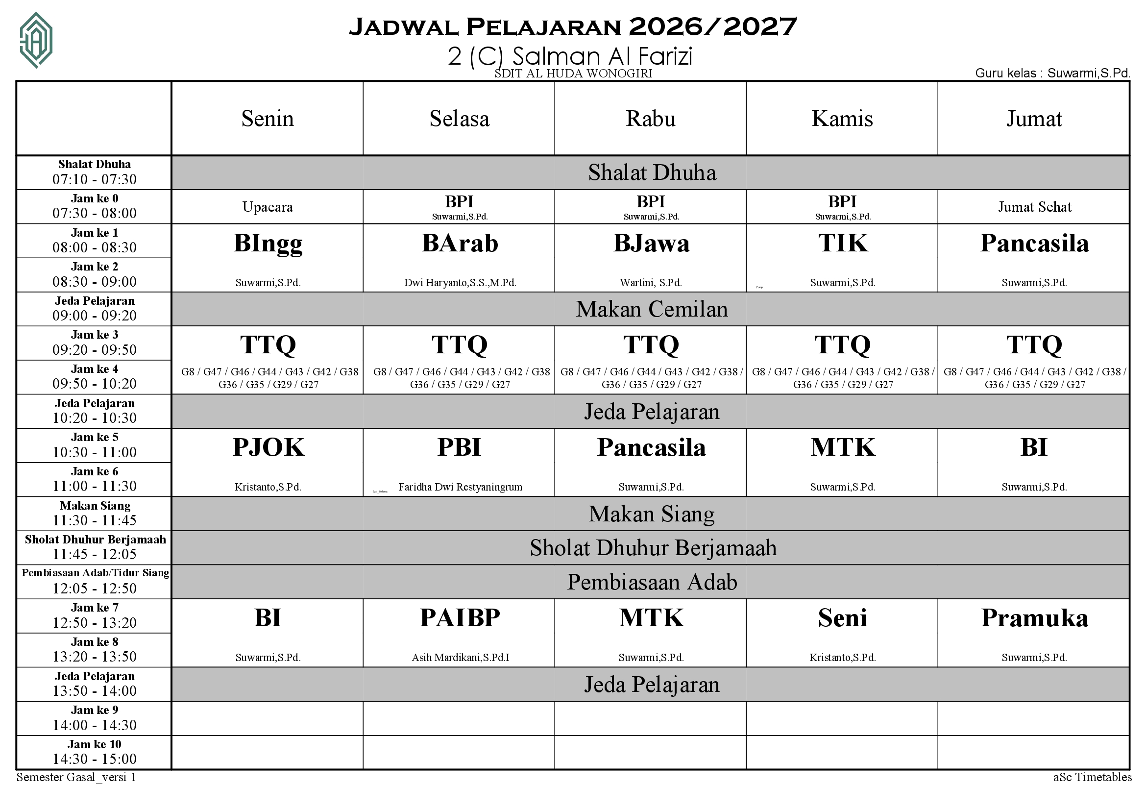 Jadwal 2 (C) Salman Al Farizi